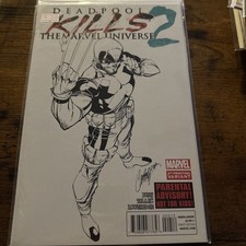 Deadpool Kills the Marvel Universe #2 J Scott Campbell Variant 2nd Print Sketch comic cover