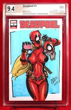 LADY DEADPOOL PGX 9.4 Near - Sketch Cover by ZACK REZENDES Colors LYDIC comic cover