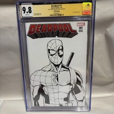 DEADPOOL # 1 Sketch Edition Comic 9.8 w/ MATT HORAK AUTHENTICATED AUTOGRAPH comic cover