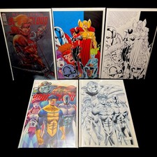 Youngblood #1 Foil + New Mutants 98 Virgin Homage & #5 Invincible Month Variants comic cover