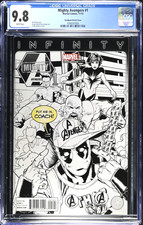 Mighty Avengers #1 /M Deadpool Sketch Party Variant Cover B/W 11/13 comic cover