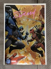 Batman Deadpool #1 Dan Mora Foil Variant SIGNED w/COA DC/Marvel comic cover
