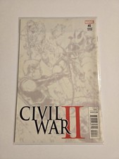 Civil War II #0 - Virgin Sketch Variant Cover Deadpool Hawkeye - 2016 comic cover
