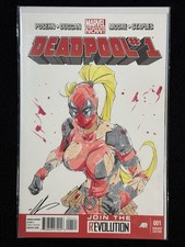 Deadpool #1 - Lady Deadpool SKETCH 1:1 OA by ALE GARZA w/ COA comic cover