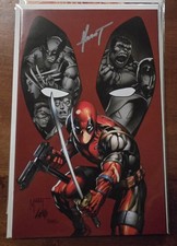 Deadpool Team Up#1 Rob Liefeld Virgin Marat Blood Sig COA Signed comic cover