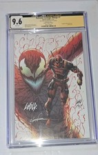 Carnage Omega #1 Signed Rob Liefeld W/Sketch Marvel Deadpool Virgin comic cover