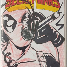 Deadpool Secret Secret Wars Signed Sketch Cover Sanford Greene Hip Hop Variant comic cover