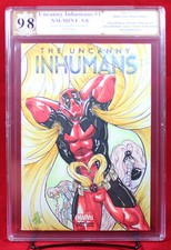 DEADPOOL as INHUMAN MEDUSA #1 PGX 9.8 /MT Near Sketch Cover by ANDY GRAY comic cover