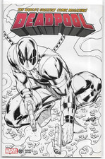 Deadpool #1 Rob Liefeld Sketch Variant COVER Marvel First Print B&W comic cover