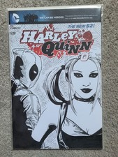 Harley Quinn #0 | New 52 | Harley & Deadpool | Sketch Variant by GRP | 2014 comic cover