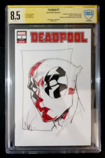 Marvel DEADPOOL No. 1 (2018) Nunez CBCS Signature & Sketch Cover 8.5 + comic cover