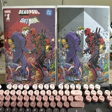Marvel DC Deadpool Batman #1 Joker Gleason Trade + Color Splash Virgin Variant comic cover