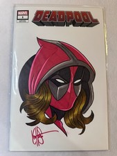 Deadpool #1 (2024) Blank Cover Variant w/ Original Art by Ken Haeser w/CoA comic cover