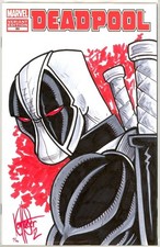DEADPOOL #50 DYNAMIC FORCES SIGNED HAESER REMARKED SKETCH DF COA #2 MARVEL MOVIE comic cover