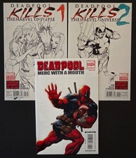 Deadpool Kills The Marvel Universe #1 & #2 J. Scott Campbell 2nd Print Variant + comic cover