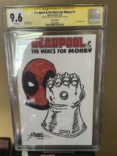 Graded 9.6 Deadpool george perez sketched Cover comic comic cover
