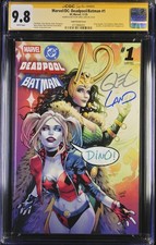 Marvel DC Deadpool Batman 1 SIGNED SKETCH Greg Land Variant Cover SS comic cover
