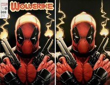 Wolverine #33 Scott Williams Exclusive Deadpool Virgin & Trade Variant Set 2023 comic cover