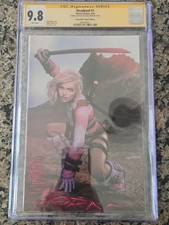 Deadpool #1 Gwenpool Virgin Variant CGC SS 9.8 Remark Sig Greg Horn comic cover