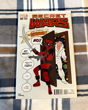 Marvel Comics: Secret Wars #9 Variant Cover Incentive Hembeck Deadpool Beyonder comic cover