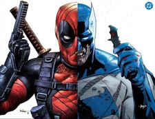 BATMAN & DEADPOOL #1 JAVIER FERNANDEZ NYCC CONNECTING SET VIRGIN VARIANT W/#COA comic cover