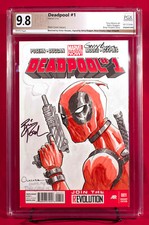 DEADPOOL PGX 9.8 /MT Orignal Sketch OLAZABA colors DELGADO, SS DUGGAN, POSEHN comic cover
