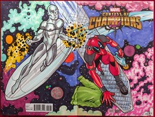 CofC DEADPOOL & SILVER SURFER PGX 9.8 /MT Sketch Cover by THIBODEAU & LYDIC comic cover