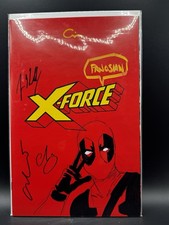 X-Force Blank Deadpool Sketch By Esccorza Bros, 5x Signed Crain, Panosian w/COA comic cover