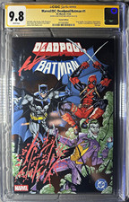 Marvel/DC Deadpool/Batman #1 Variant Foil Signed Sketch Rob Liefeld comic cover