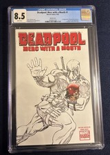 Deadpool: Merc with a Mouth #1 SDCC Marvel ⋅ 2009 Sketch Cover comic cover