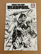 Wade Wilson Deadpool #1 B&W Sketch ComicsPro Variant Marvel 2026 Black & White comic cover