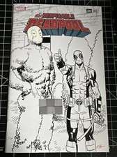 DESPICABLE DEADPOOL #300 Wraparound SKETCH COVER MIKE HAWTHORNE 2018 B20 comic cover