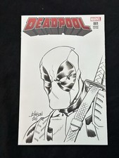 Dave Johnson Original Sketch DEADPOOL 1 Blank Cover Variant 2016 Marvel comic cover
