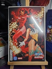 BATMAN DEADPOOL 1 SIGNED MARK BROOKS STORE EXCLUSIVE ART ANDY KUBERT DC MARVEL. comic cover