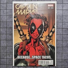 Captain Marvel #1 - (Bagley Deadpool Incentive Variant Cover D) - (2016) - / comic cover