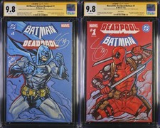 Batman & Deadpool #1 Sketch/Signed Set Lopez/Scott Snyder/Dan Mora CGC SS 9.8 comic cover