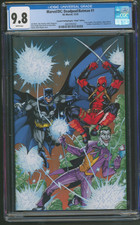 Deadpool/Batman #1 2nd Print 1:25 Bagley Virgin Variant In Hand comic cover