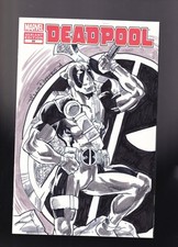 Deadpool 50 2012 Blank Variant with Original Art sketch by Willie Peppers comic cover