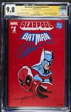 Marvel/DC Deadpool/Batman #1 (1 of 1) Signed X2, Sketch, Capullo & Byrum comic cover