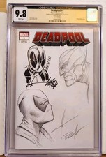 DEADPOOL LIEFELD SKETCH CGC SS 9.8 DEADPOOL COHEN & WOLVERINE PARILLO - DEADPOOL comic cover