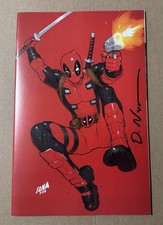 DEADPOOL #1 DAVID NAKAYAMA COLOR BLEED VIRGIN VARIANT SIGNED W/ COA comic cover