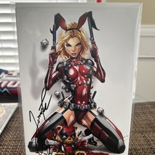 White Widow #6 Deadpool Cosplay Virgin Variant Signed Jamie Tyndall w/ COA comic cover