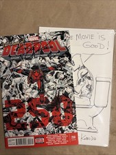 SIGNED + SKETCH Deadpool #45 Marvel Comics Legacy #250 Variant Death of Deadpool comic cover