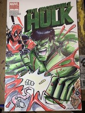 Hulk 1 Original Sketch Cover Variant Deadpool comic cover