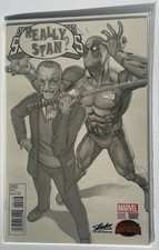 Deadpool's Secret Wars #1 Greg Horn Stan Lee B&W Sketch Variant comic cover