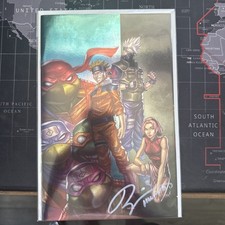 TMNT Naruto #1 To 500 Virgin Foil New Mutants 98 Homage signed RYAN KINCAID comic cover